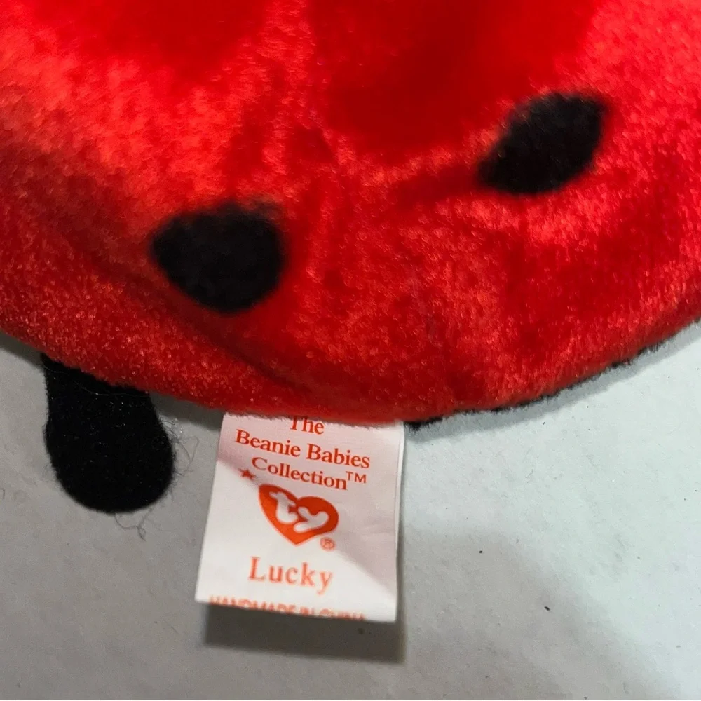 TY Beanie Babies Whisper Deer,‎ Lucky Ladybug, Flitter Butterfly Rocket Blue Jay